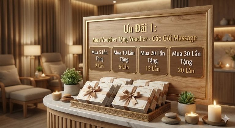 Mua Voucher Số Lần – Tặng Thêm Lần Massage Cực Hấp Dẫn Tại CHARM SPA